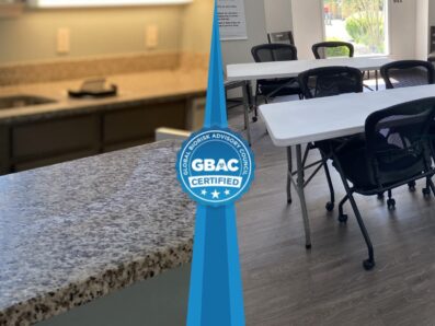 PCT Janitorial - GBAC certified clean commercial kitchen and dining area in Kennesaw GA.