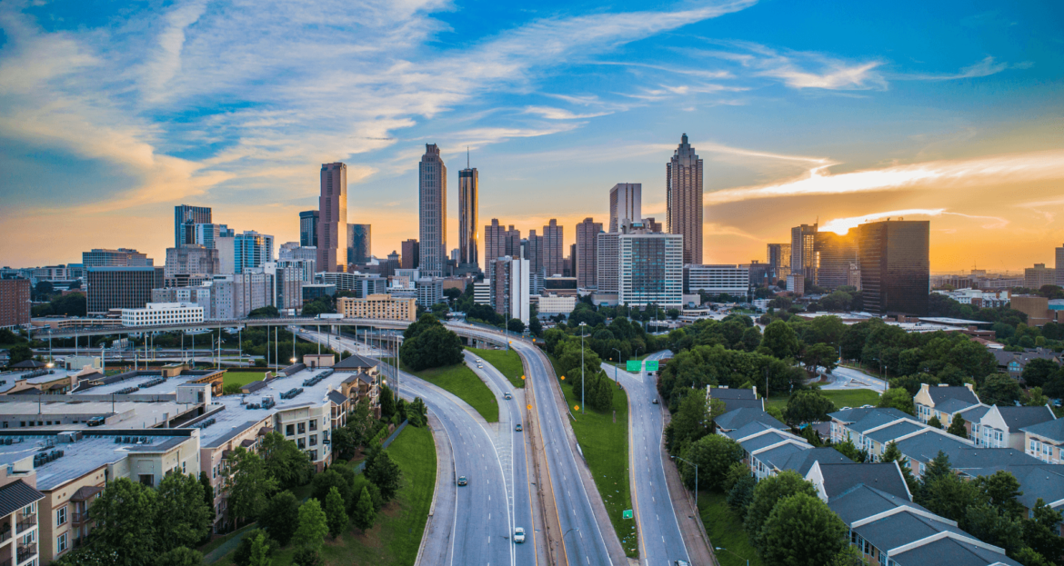 PCT Janitorial - Sunrise skyline view of downtown Atlanta Georgia PCT Janitorial - Sunrise skyline view of downtown Atlanta Georgia